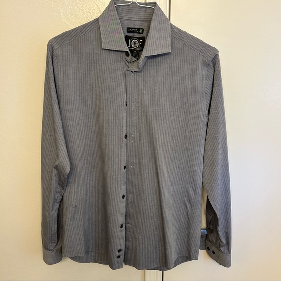 Joseph Abboud Slim Fit Gray Dress Shirt Button Down Classic Collar Size 15 34/35 - Picture 1 of 8